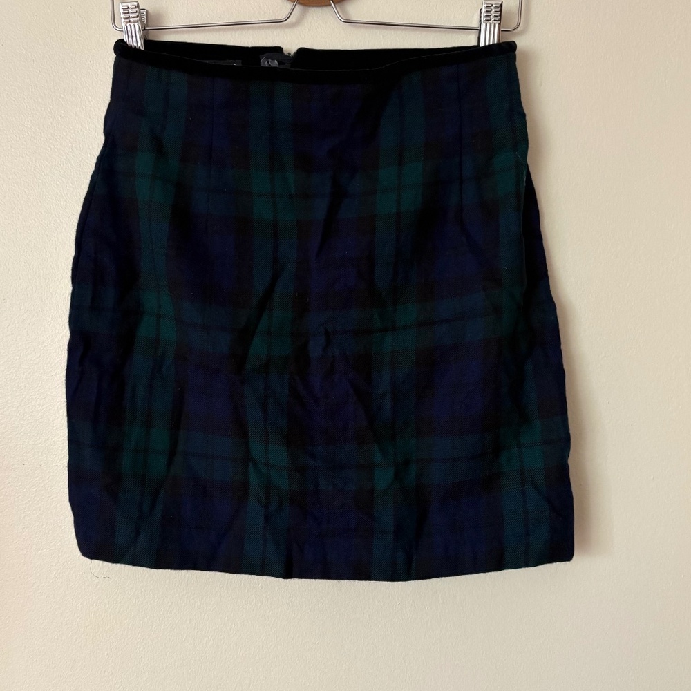 Vintage Escada Pure Wool Tartan Plaid Skirt